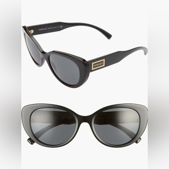 NEW VERSACE BLK CAT EYE, GOLD HARDWARE, ORIGINAL BOX, BOOKLET, MICROFIBER CLOTH - Picture 2 of 10